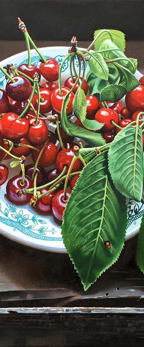 Cherries on a Plate by Alexander Titorenkov