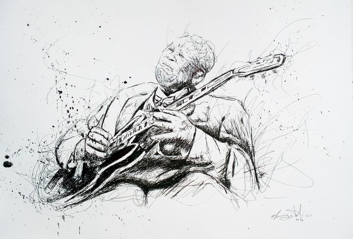 B.B King and Lucille by Maurizio Puglisi
