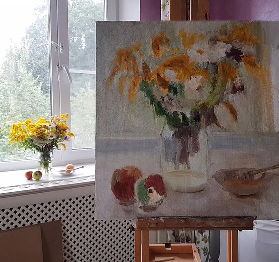 By the window original oil painting