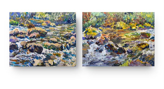Mountain River Charnali, Georgia – Diptych