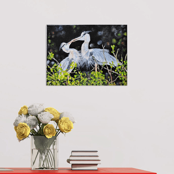 BLUE HERONS IN LOVE