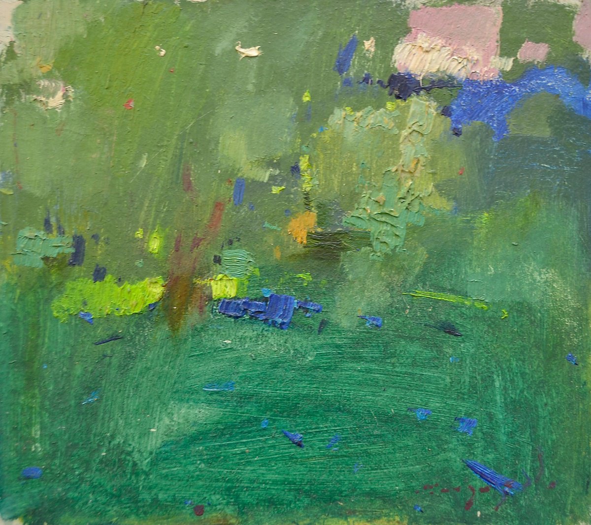 Impressionistic Landscape Oil Painting By Alexander Shandor, 10 X 9, In The Shadows, Original Artwork