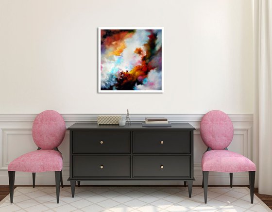 COLORFUL EXISTENCE (Original abstract organic palette knife oil painting)