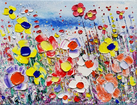 "Abstract Meadow Flowers in Love"