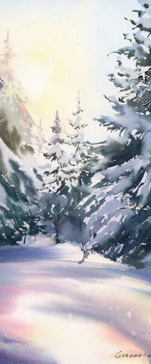 Winter forest in the sunlight #4 by Eugenia Gorbacheva