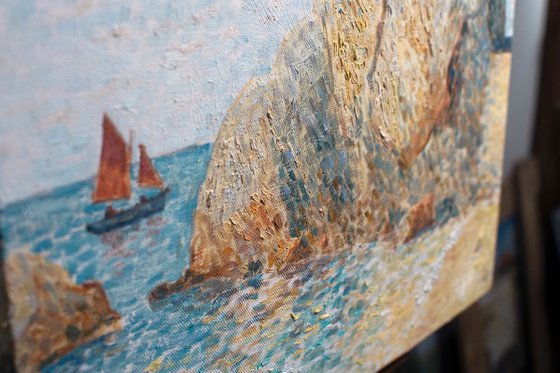 Brittany impressionism, The Pink Granite Coast, Port-Blanc chapel on the rocks