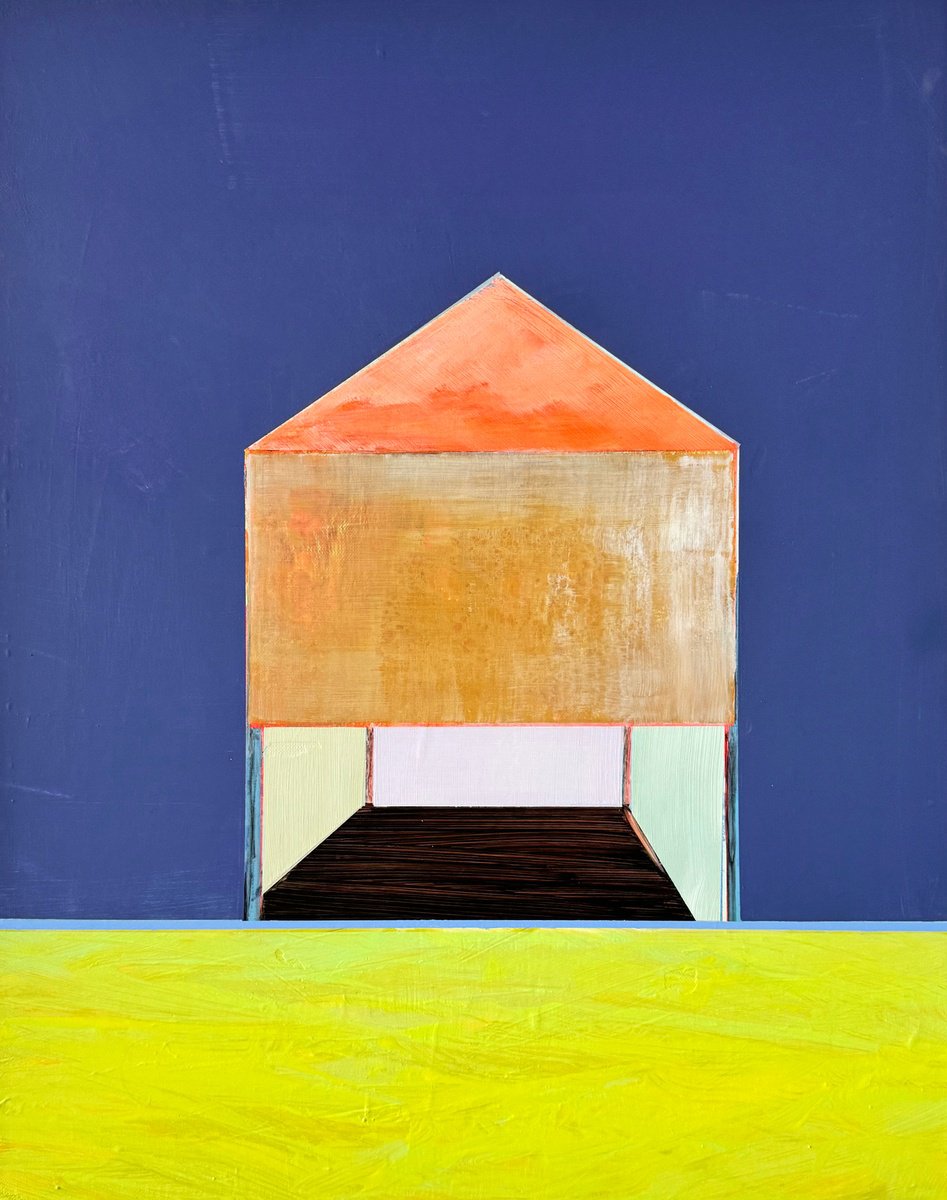 Organic Cityscapes Acrylic Painting By Katrin Roth, 20 X 24", Uninhabitated 9, Original Artwork