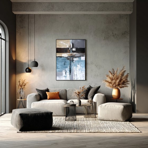 Azure Divide in Neutral Tones