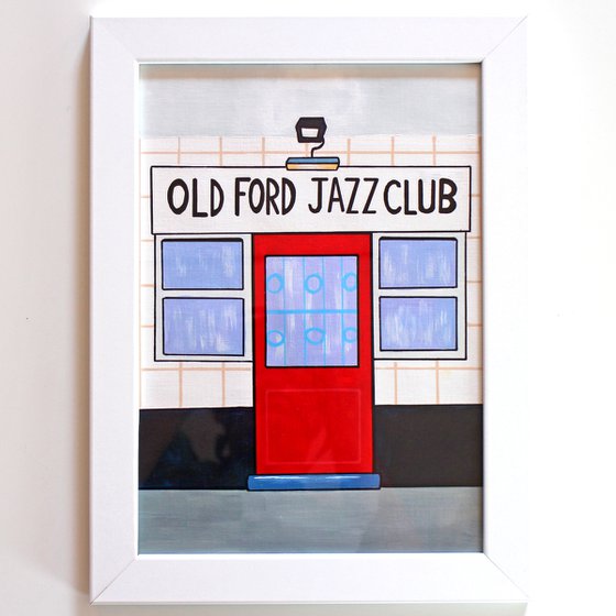 Old Ford Jazz Club, East London - Painting on Unframed A4 Paper