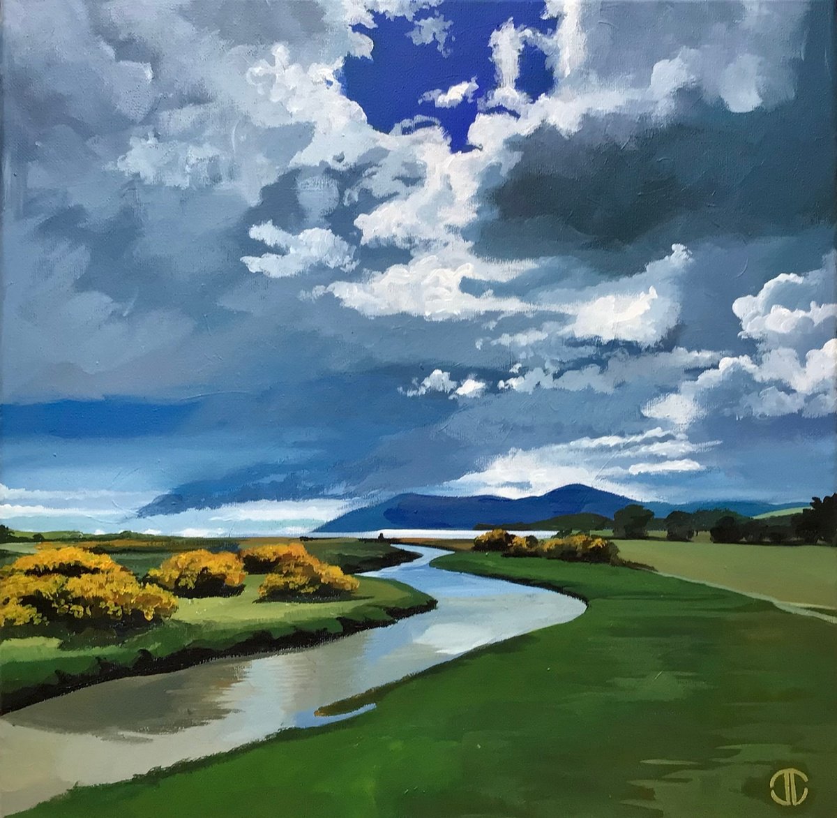 Impressionistic Landscape Acrylic Painting By Joseph Lynch, 20 X 20, Mourne Mountains Ireland, Original Artwork