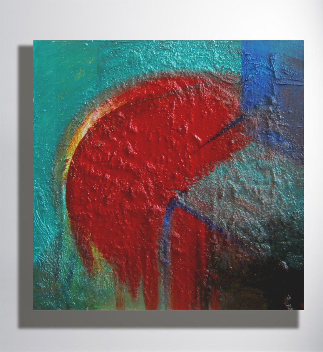 Impressionistic Still Life Acrylic Painting By Marya, 20 X 20", "Thinking And Waiting For ", Original Artwork