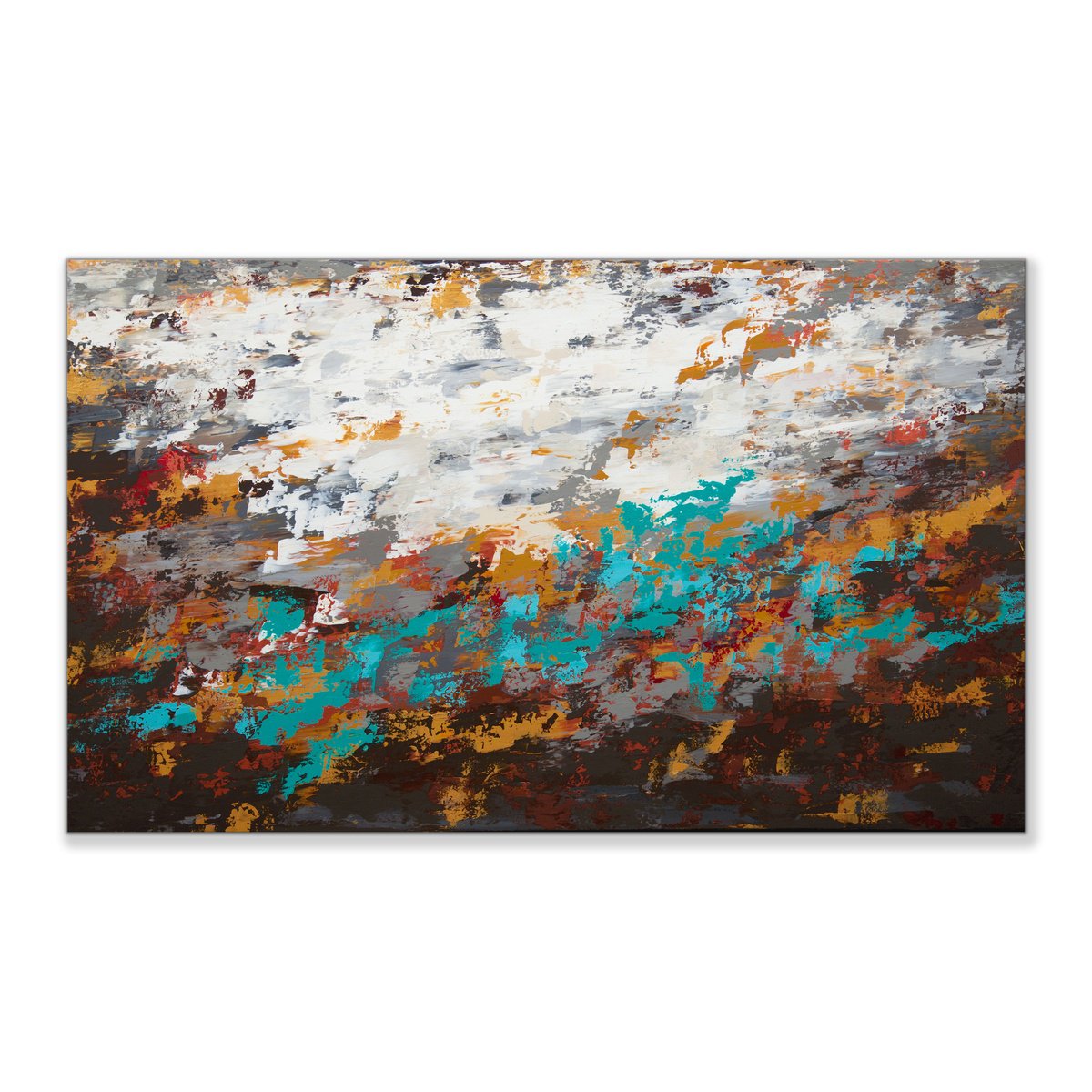 Abstract Acrylic Painting By Hilary Winfield, 60 X 36, Modern Industrial 7, Original Artwork