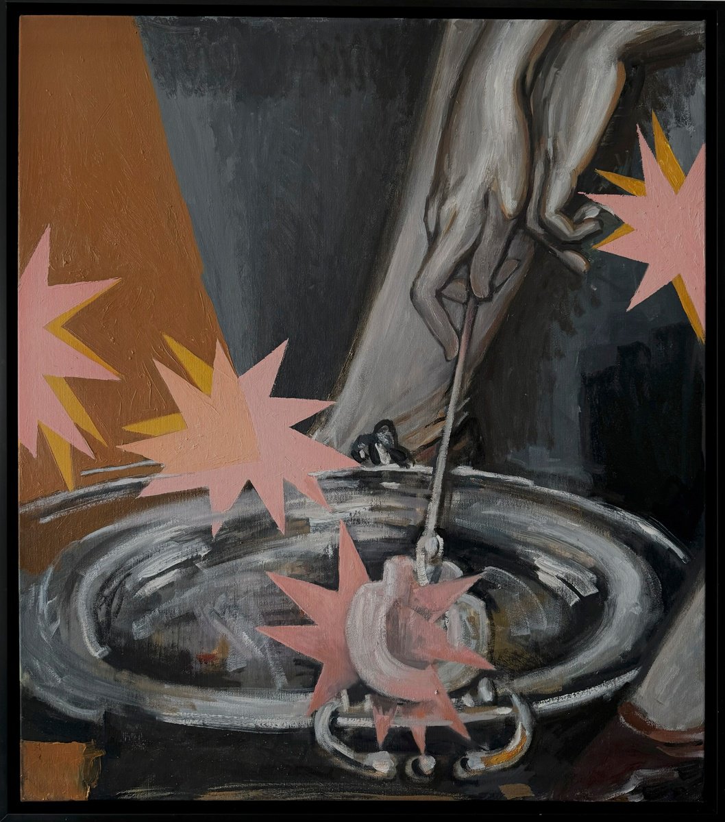 Organic Abstract Oil Painting By Mykhailo Korobkov, 30 X 33", Stars, Original Artwork