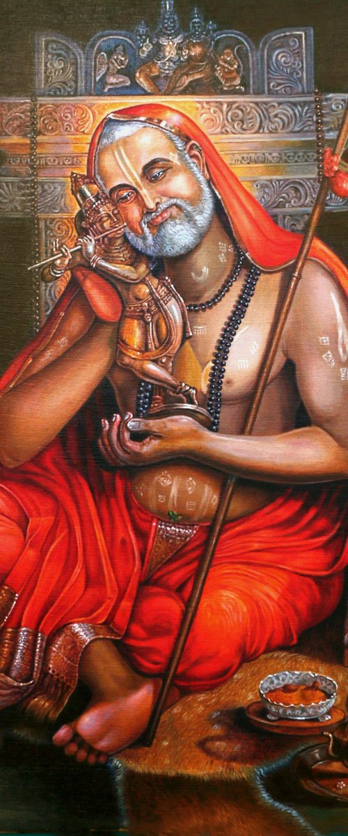 Portrait of Raghavendra Swami by K Shaji