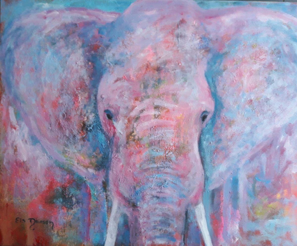 Pink elephant by Els Driesen