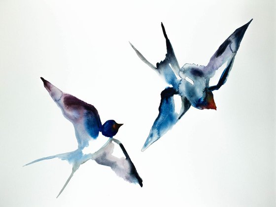 Swallows in Flight No. 9