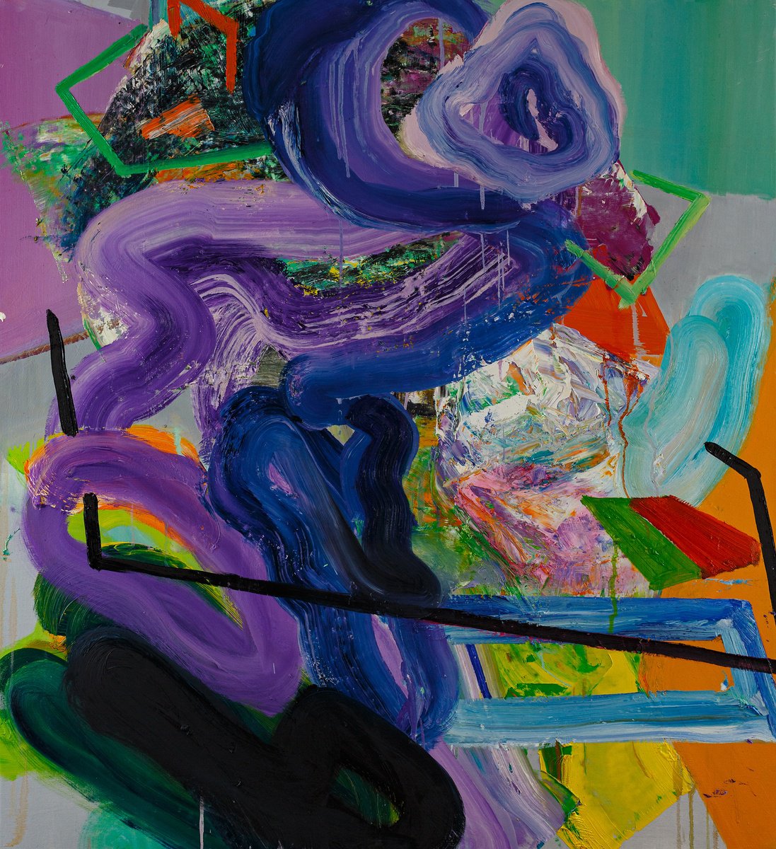 Organic Abstract Oil Painting By Bogdan Bianca Ioana, 39 X 43, Untitled 7, Original Artwork