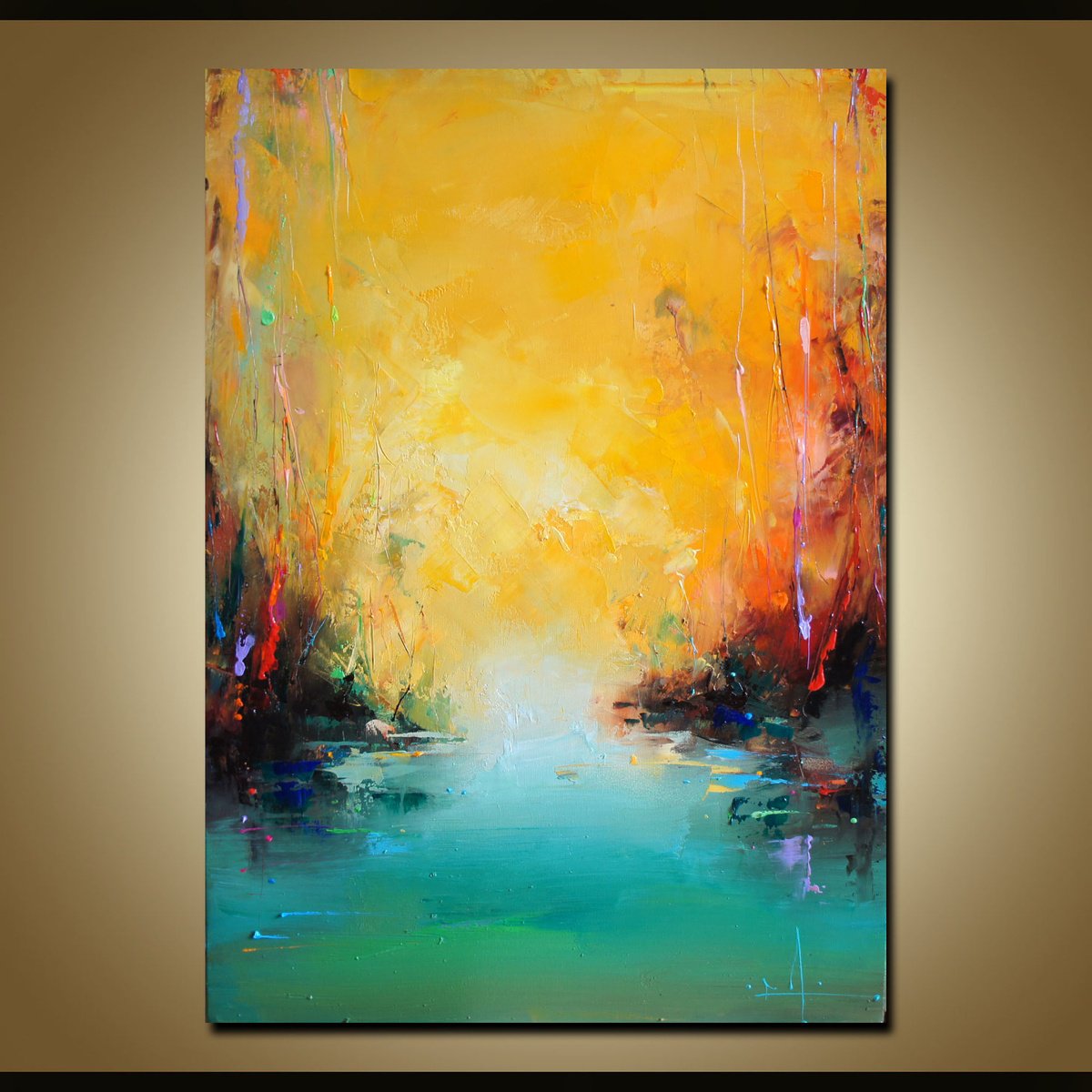 Expressive Landscape Oil Painting By Stanislav Lazarov, 20 X 28", Awakening, Original Artwork