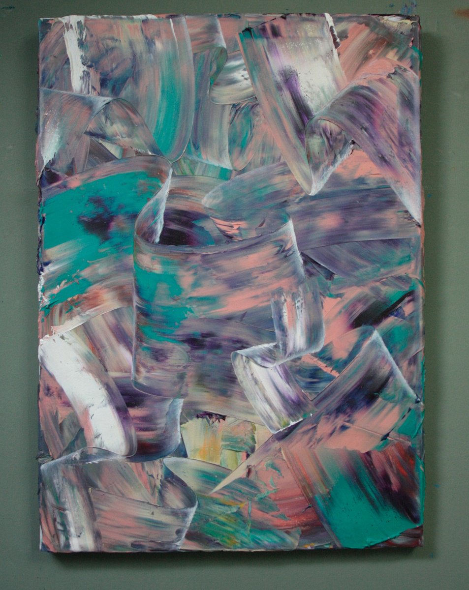 Organic Abstract Oil Painting By Giuseppe Pastore, 20 X 28, Chimera, Original Artwork