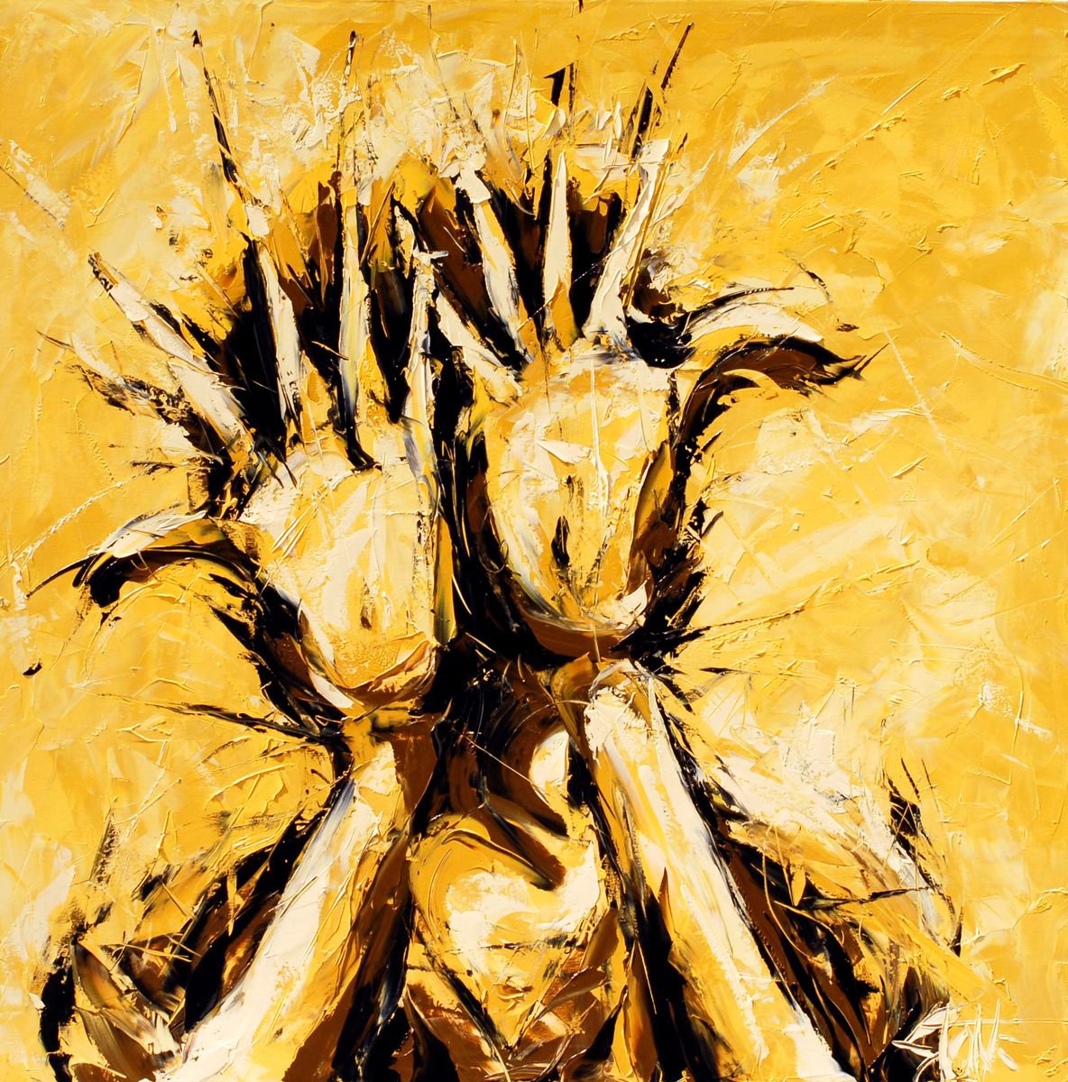 Expressive Oil Painting , Flinch 11 By Bill Stone, 48 X 48, Artwork For Sale On Artfinder
