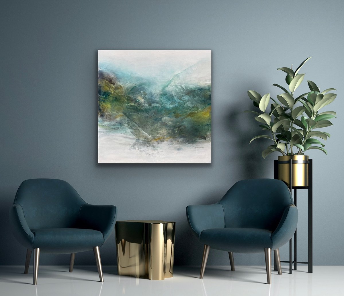 Abstract Acrylic Painting By Kirsten Schankweiler, 31 X 31", Clear Your Mind, Original Artwork