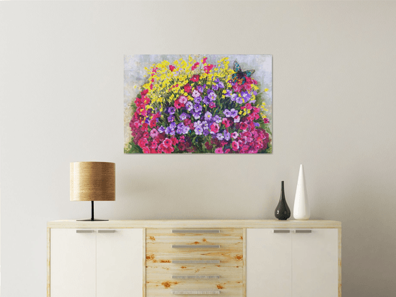 Summer flowers and butterfly