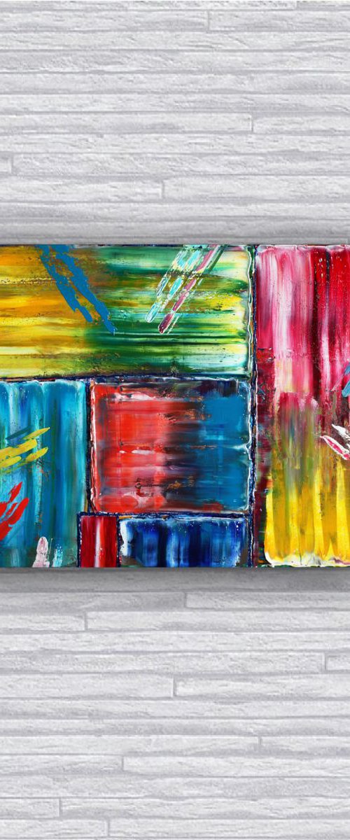 "Don't Bring Me Down" - Original Abstract PMS Oil Painting, 24 x 18 inches by Preston M. Smith (PMS)