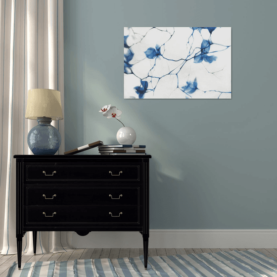 Fragile Blue Magnolia Cyanotype Style