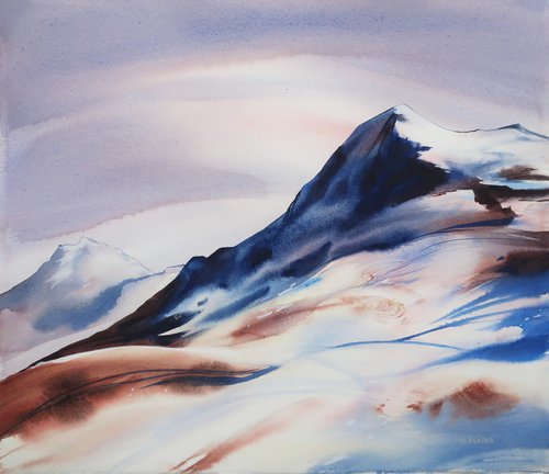 Mountain Eiger. North face. Winter landscape by Alla Vlaskina
