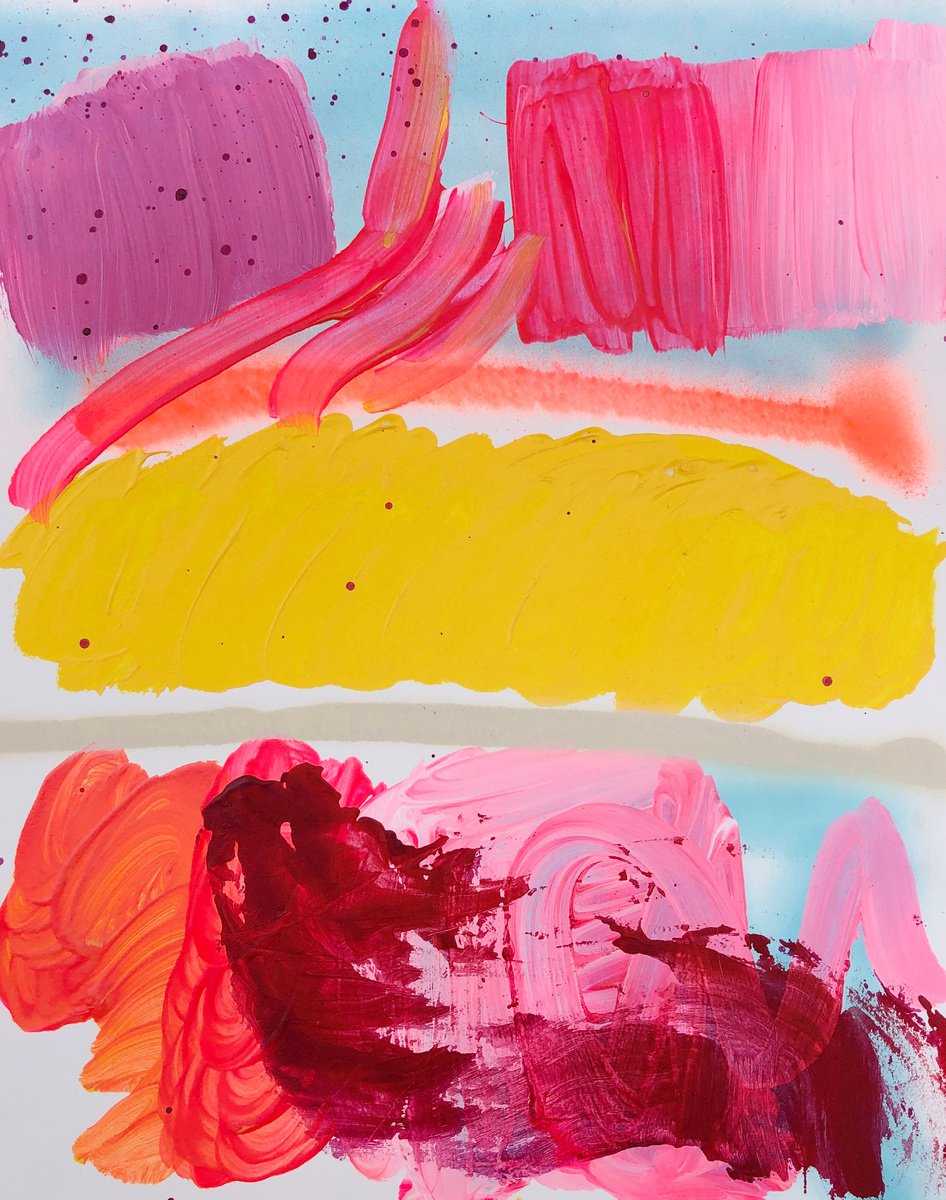 WILD ROTHKO ORIGINAL ABSTRACT ON PAPER 11X14 by Amy Smith