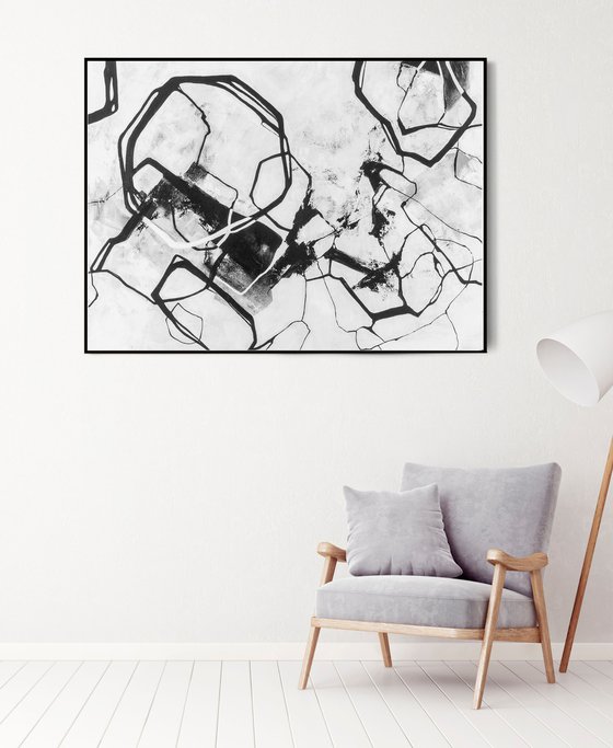 "Black and white" Black white abstract art