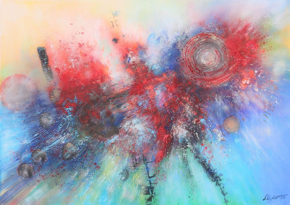 Abstract Cosmic collision by Ludmilla Ukrow