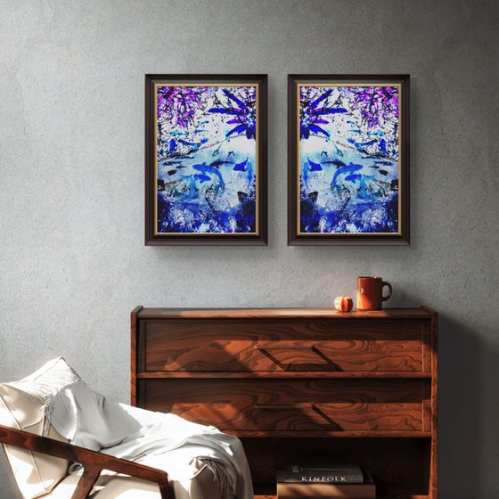 Set of 2 Blue Koi Fishes
