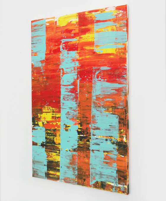 Static Orange - Abstract Painting - Affordable Art - Ronald Hunter - 7A