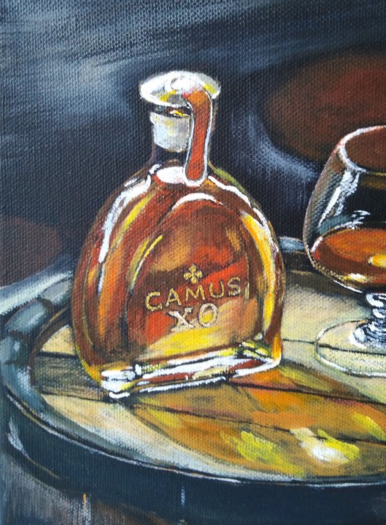 A man's still life with cognac