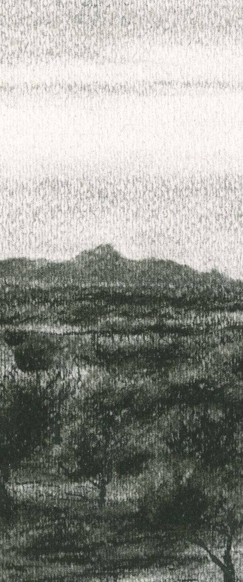 Over San Xavier Drawing by Leah Lewman Laird
