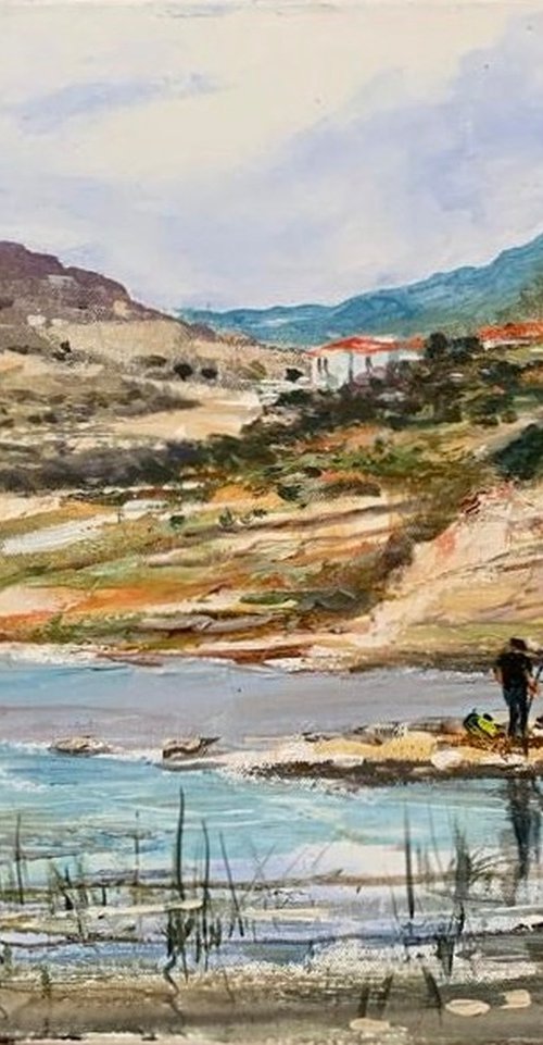 Germasogeia Dam Fisherman by Olga McNamara BiennaleArtist