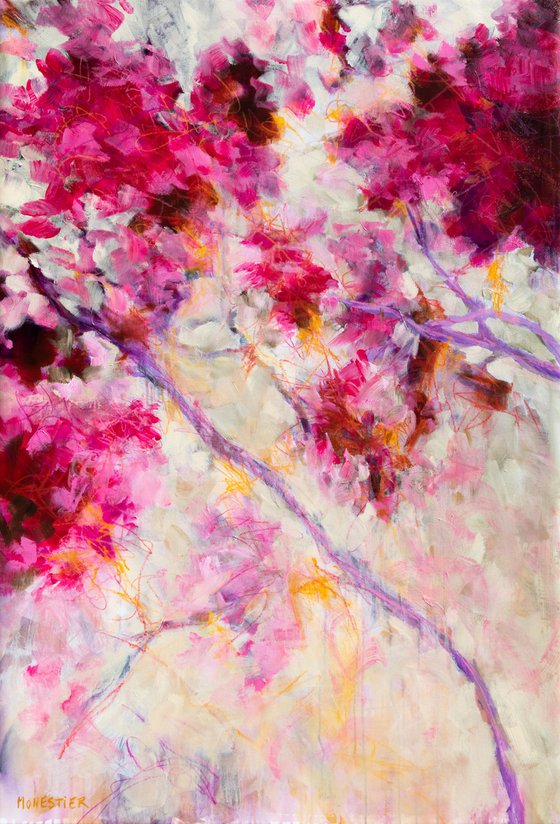 Pink and red floral Monet