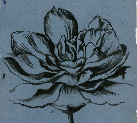 tulip drawing on hand made paper