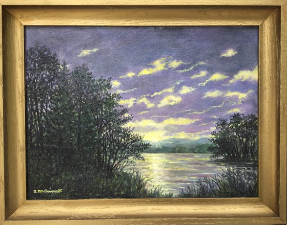 Lake Dawn by K. McDermott oil 12X16 (SOLD)