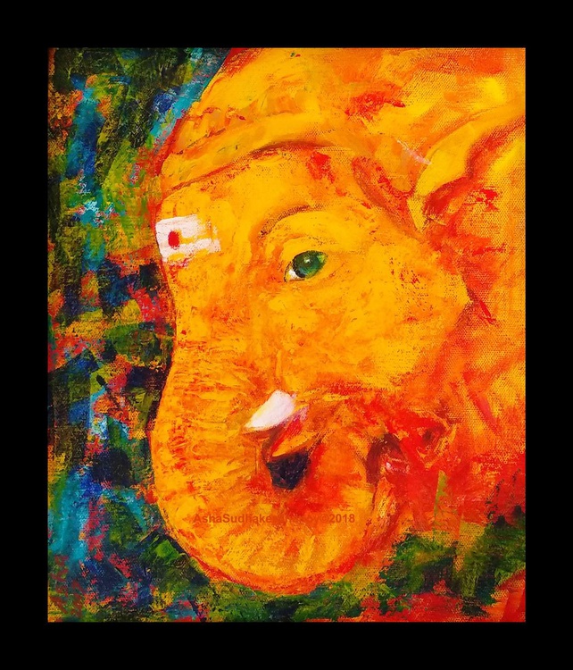 Mischievous Baby Ganesh Indian God Acrylic Pai Artfinder