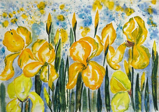 Irises Painting