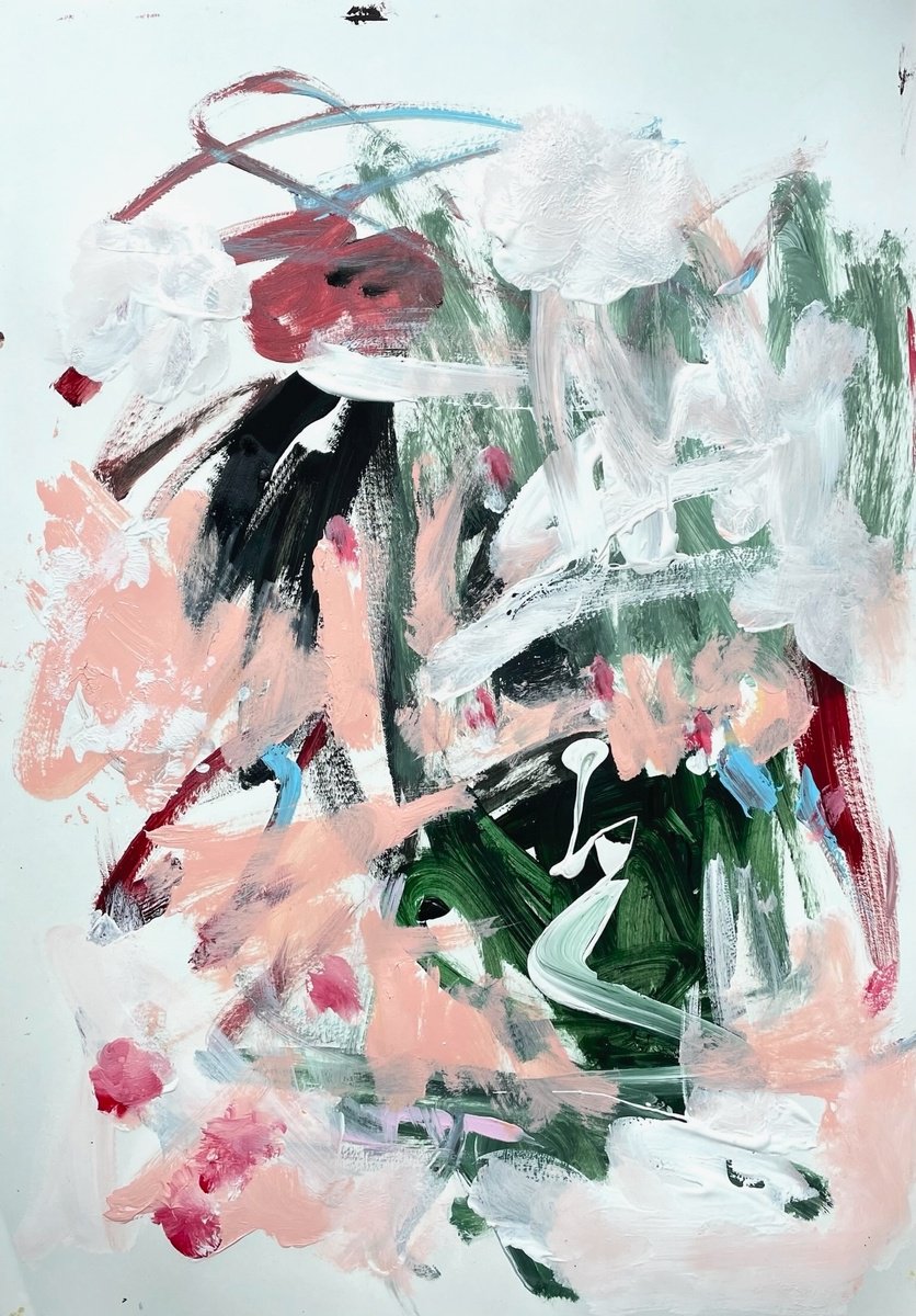 Expressive Abstract Acrylic Painting By Christel Haag, 16 X 23, Einfach Abheben, Original Artwork