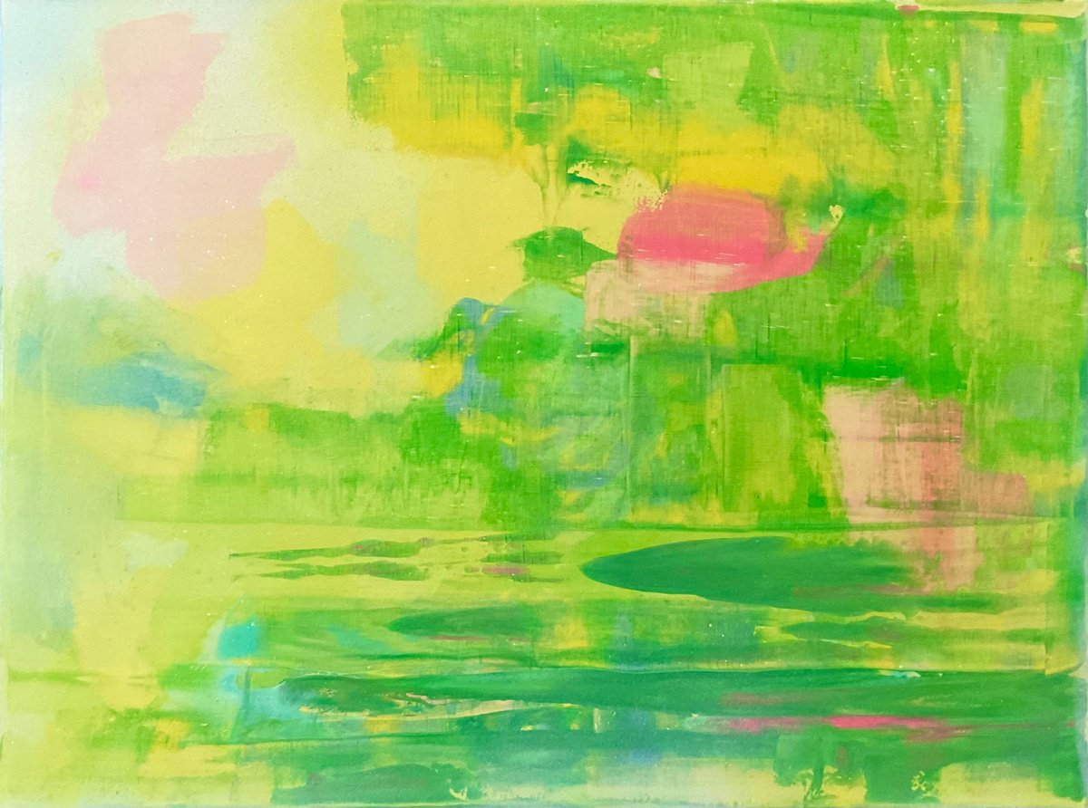 Organic Abstract Acrylic Painting By Vera Klimova, 31 X 24", Metamorphoses 2, Original Artwork