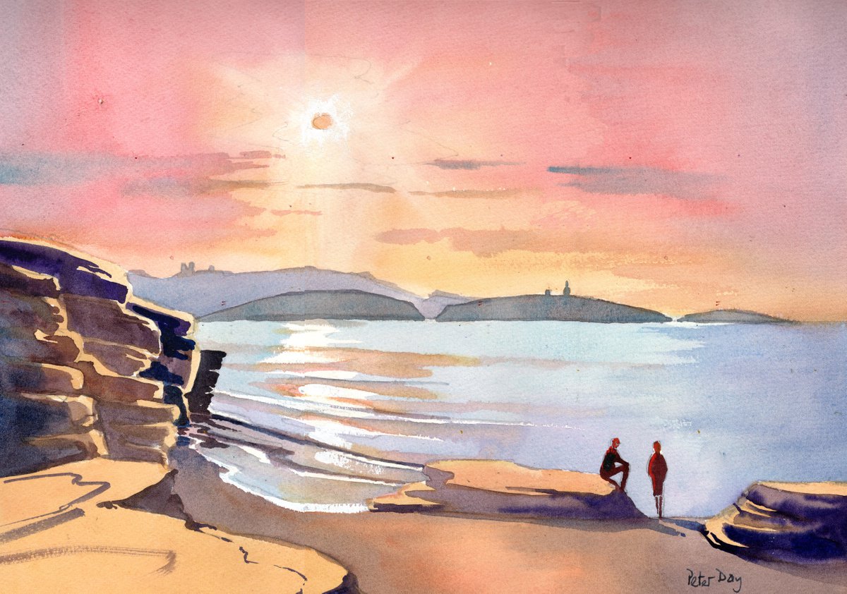 Impressionistic Landscape Watercolour By Peter Day, 17 X 13", Malta St Paul