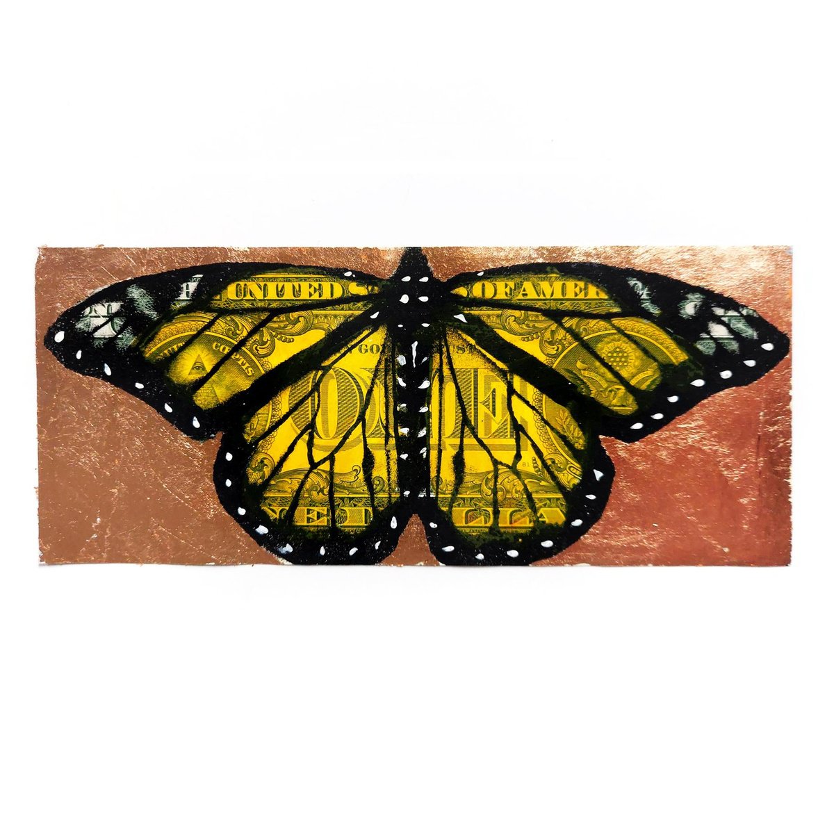 Urban And Pop Animal Print By Copyright, 6 X 3, Reverse Monarch Copper, Original Artwork