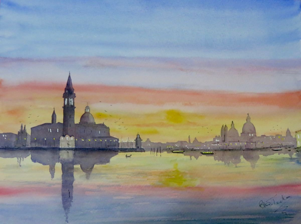 San Giorgio Maggiore in Venice at Sunset by Brian Tucker