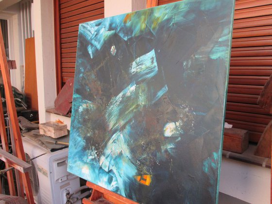 the deep blue oil on canvas 31,5 x 31,5 inch