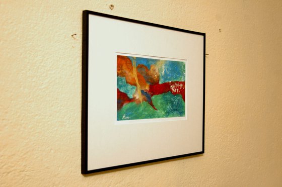 "Abstract Variations # 23". Matted and framed.