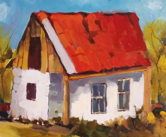 Abandoned house (70x50cm, oil painting, ready to hang)